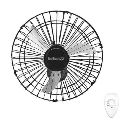 Ventilador Oscilante de Parede Preto 50 cm Flux5 Bivolt